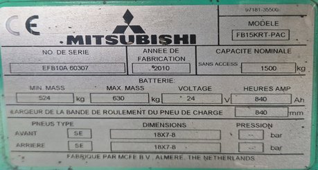 Chariot élévateur électrique Mitsubishi FB15KRT-PAC - 11